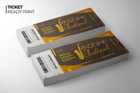 Jazz Music Festival, Gala Fundraiser, Google Drive Logo, Drive Logo, Ticket Card, Ticket Design, Free Photoshop Actions, Ticket Template, 22 December