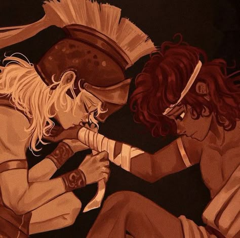 Songs Of Achilles, Patroclus And Achilles Fanart, Achilles Fanart, Patroclus And Achilles, Alessia Trunfio, Zio Rick, Achilles And Patroclus, Greek Mythology Art, Mythology Art