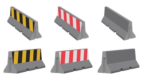 Vector set of striped concrete barriers ... | Premium Vector #Freepik #vector #barricade #road-block #barrier #traffic-safety Road Vector, Road Blocks, Safety Barriers, Floor Murals, Traffic Safety, Vector Photo, Premium Vector, Phone Wallpaper, Vector Illustration