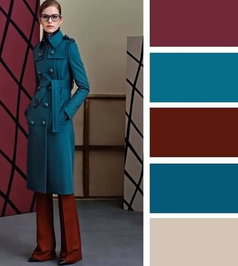 Colour Combinations Fashion, Color Combos Outfit, Color Combinations For Clothes, Blue Coat, Color Balance, Color Analysis, Crash Course, 가을 패션, Colourful Outfits