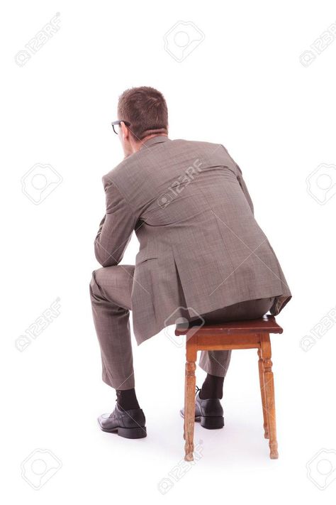 Sitting Pose Reference, Chair Drawing, Man Sitting, Sitting Poses, Body Reference Poses, Dynamic Poses, Body Reference, Back View, Sit Back