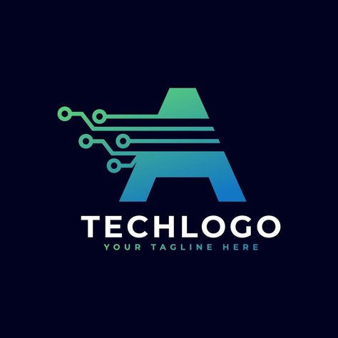 Tech Letter A Logo. Futuristic Vector Logo Template with Green and Blue Gradient Color. Geometric Shape. Usable for Business and Technology Logos. Gadgets Logo, Technology Branding, Letter A Logo, Blue Gradient, Un Logo, Logo Design Creative, Technology Logo, Letter A, Financial Advisors