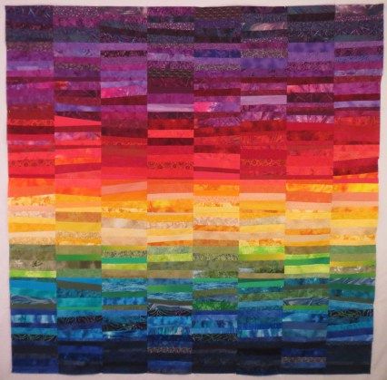 Summer Quilts Ideas, Gradient Quilts, Waterfall Quilt, Colorwash Quilts, Ann Brauer, Rainbow Quilts, Camping Quilt, About Rainbow, Crumb Quilt