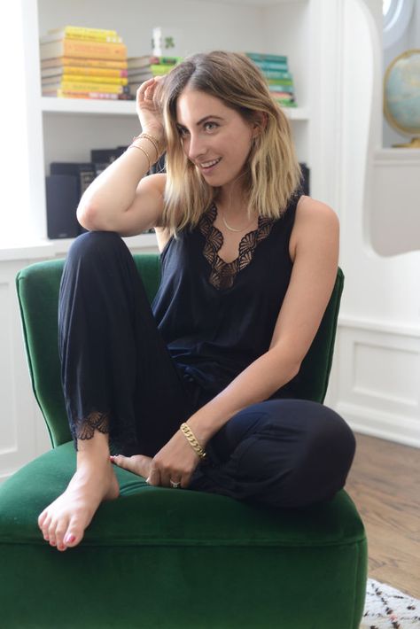 Stepping Up My Loungewear Game - Cupcakes and Cashmere French Loungewear, Elegant Lounge Wear, Feminine Loungewear, Aesthetic Loungewear, Summer Lounge Wear, Lace Loungewear, Classy Loungewear, Lounge Wear Summer, Emily Schuman