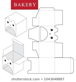 Package for bakery.Vector Illustration of Box.Package Template. Isolated White Retail Mock up. Paper Squish, Box Templates Printable Free, Box Packaging Templates, Package Template, Box Template Printable, Packaging Template Design, Paper Box Template, Paper Toys Template, Packaging Template