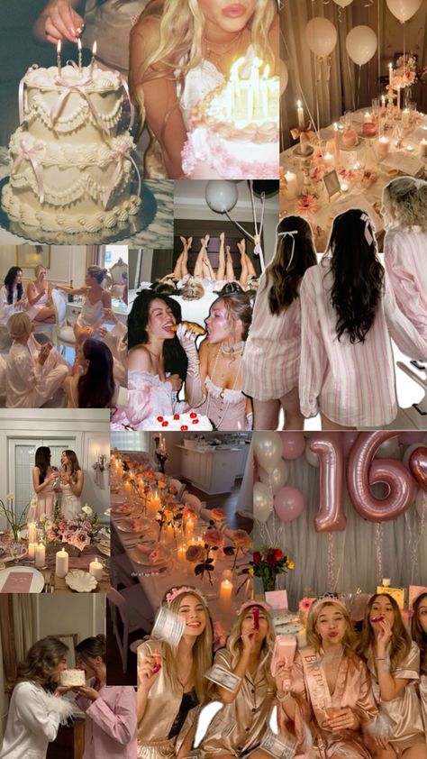 16 B Day Ideas, Birthday 15 Ideas, Princess Diary Theme Party, Cute Birthday Themes, Princess Diaries Party, Coquette Birthday Party, Sweet 16 Sleepover, Coquette Birthday, 15th Birthday Party Ideas