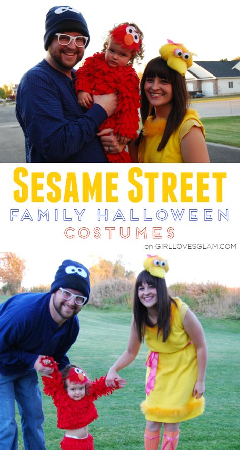 Sesame Street Family Halloween Costume on www.girllovesglam.com Halloween With Baby, Elmo Halloween, Sesame Street Halloween, Sesame Street Halloween Costumes, Matching Family Halloween Costumes, Elmo Costume, Baby Elmo, Sibling Costume, Halloween Costumes For Family