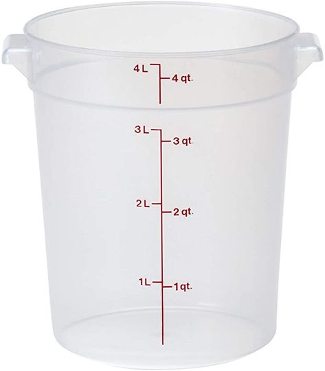 Amazon.com: Cambro (RFS4PP190) 4 qt Round Polypropylene Food Storage Container - Camwear: Food Savers: Kitchen & Dining Round Food, Plastic Canisters, Plastic Food Containers, Food Storage Container, Round Storage, Liquid Measuring Cup, Container Set, Food Prep, Catering Services