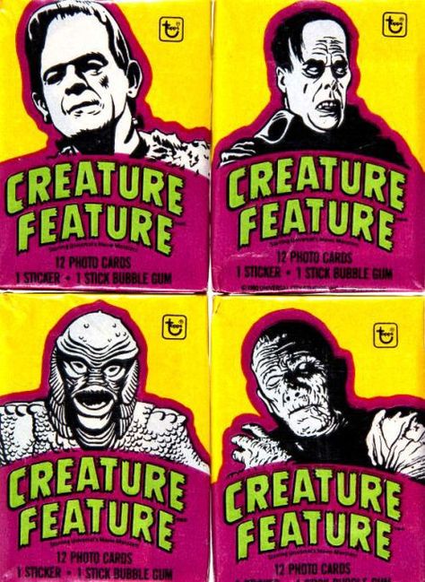 Taz Amnesty, Bubble Gum Cards, Monster Toys, Famous Monsters, Retro Horror, Classic Horror Movies, Classic Monsters, Universal Monsters, Halloween Quotes