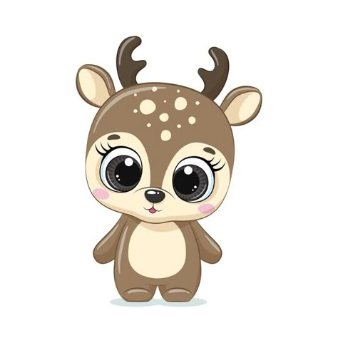 Cute baby deer. | Premium Vector #Freepik #vector #baby #girl #character #cartoon Deer Clipart, Deer Cartoon, Deer Nursery, Deer Drawing, Baby Animal Drawings, Winter Clipart, Art Mignon, Cartoon Christmas, Christmas Kids