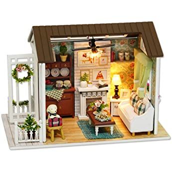 Architecture Model Building Kits with Furniture LED Music Box Miniature Wooden Dollhouse Holiday Times Series 3D Puzzle Challenge: Amazon.ca: Toys & Games Diy Natal, Dollhouse Miniatures Diy, Dollhouse Toys, Dollhouse Kits, Wooden Dollhouse, Miniature Diy, Miniature House, House Furniture, Wooden Dolls