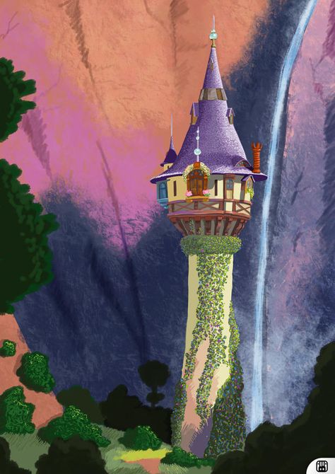 Rapunzel's tower by BlackRamu Castle Drawing Easy, Rapunzel Castle, Rapunzel Drawing, Rapunzel's Tower, Tangled Tower, Tangled Painting, Rapunzel Tower, Tangled Movie, Animation Disney