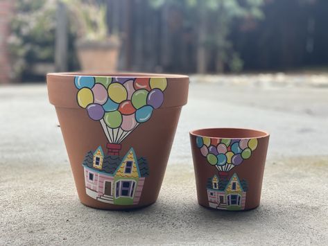 Alice In Wonderland Paintings, Painted Flower Pot, Alice In Wonderland Flowers, Up Pixar, Pot Painting, Painted Flower Pots, Painted Flower, Painted Pots, Plant Pots