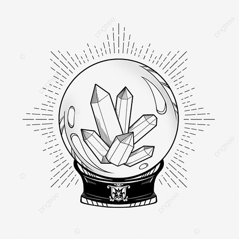 Crystal Ball Tattoo, Crystal Background, Crystal Drawing, Ball Drawing, Colouring Page, Easy Coloring, Easy Coloring Pages, Fortune Telling, Color Vector