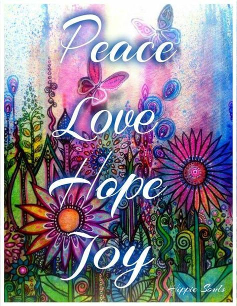 Peace, Hope, Love and Joy Hippie Quotes, Peace Love Happiness, Give Peace A Chance, Hippie Peace, Happy Hippie, Peace Art, Bright Art, Christian Symbols, Star Moon