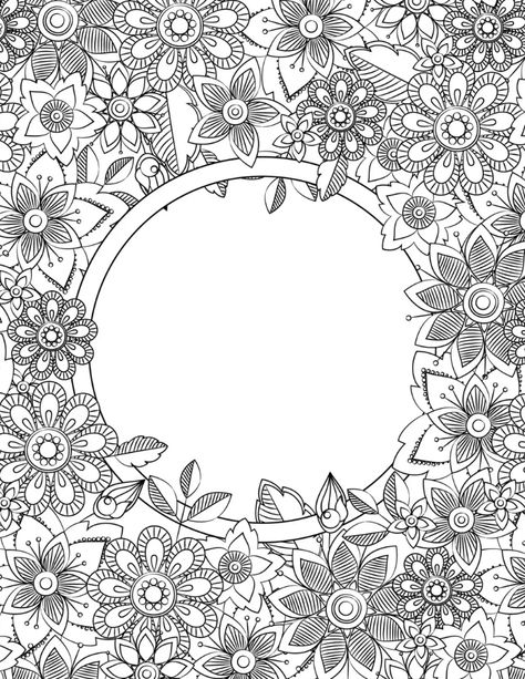 Take time for yourself or as a creative activity to enjoy with your children with beautiful free printable mindfulness colouring pages for adults and kids. These free colouring pages are perfect for being in the moment and disconnecting from your busy day for a while. Reduce stress with free coloring in pages for all ages to enjoy. Border Coloring Pages, School Binder Covers, Binder Covers Printable, Mindfulness Colouring, Book Cover Page, A Coloring Page, Egg Design, School Binder, Binder Cover