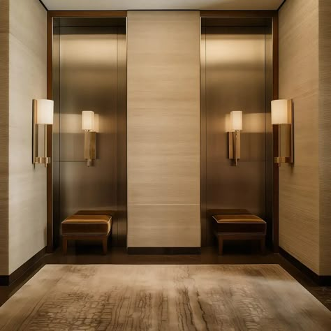 L Hotel by Objective Object Studio | 1stDibs Lobby Interior Design Residential, Residential Lobby Design, Hall Design Ideas, Elevator Lobby Design, Studio Architecture Design, Residential Lobby, Hospitality And Interior Architecture, Apartment Lobby, Lobby Interior Design