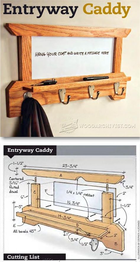 Apartemen Studio, Awesome Woodworking Ideas, Woodworking Furniture Plans, Wood Plans, Wooden Projects, Teds Woodworking, Woodworking Projects Plans, Woodworking Furniture, Wall Mounted Coat Rack