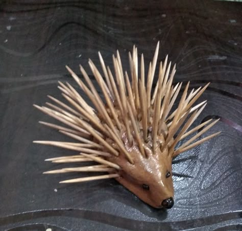 Clay Porcupine, Clay Toothpick Holder, Toothpick Art, Simba Birthday, Florida Crafts, Gems Crafts, Hedgehog Craft, Animal Research, Gem Crafts