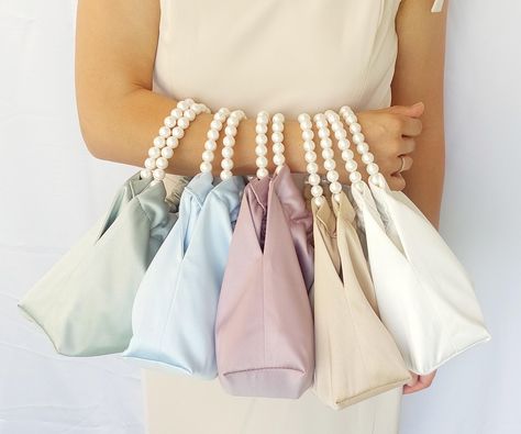 Bridesmaid purse-Evening Satin Clutch Bag – Elegant Wedding Accessory,Perfect Gift for Your Friend,Bachelorette party Bead Bag,Chic Handbag. Bridesmaid Purses, Bead Bag, Satin Clutch, Party Handbags, Perfect Purse, Bridesmaid Bags, Wedding Accessory, Pearl Bag, Bag Elegant