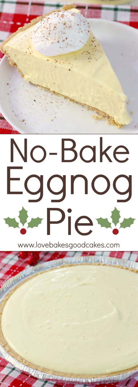 Your holiday won't be complete without this No-Bake Eggnog Pie! It'll become a family-favorite! AD No Bake Eggnog Pie, Eggnog Pie Recipe, Eggnog Pie, Diy Easy Recipes, Dessert Aux Fruits, Egg Nog, Oreo Dessert, Christmas Cooking, Holiday Cooking