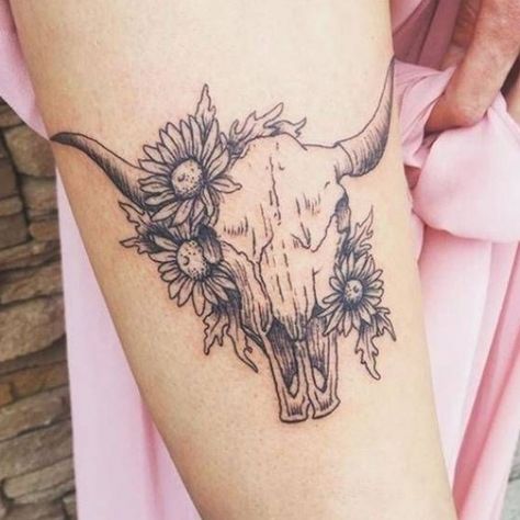 Tattoos For Taurus, Tattoos Taurus, Taurus Tattoo Ideas, Longhorn Tattoo, Cow Skull Tattoos, Bull Skull Tattoos, Taurus Constellation Tattoo, Forearm Tattoo Quotes, Orca Tattoo