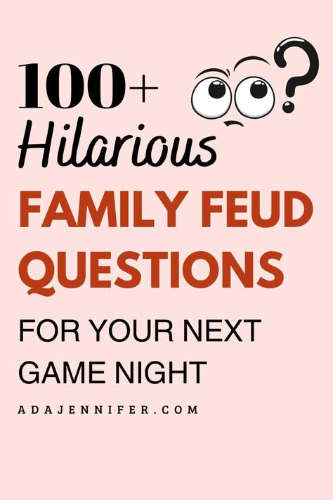 100+ Hilarious Family Feud Questions For Your Next Game Night - Ada Jennifer Family Feud Questions And Answers Funny, Family Jeopardy Categories, Family Fued Game Diy Questions, Family Feud Christmas Questions, Bible Family Feud, Family Feud Game Questions, Family Trivia Questions, Family Feud Questions, Family Feud Funny