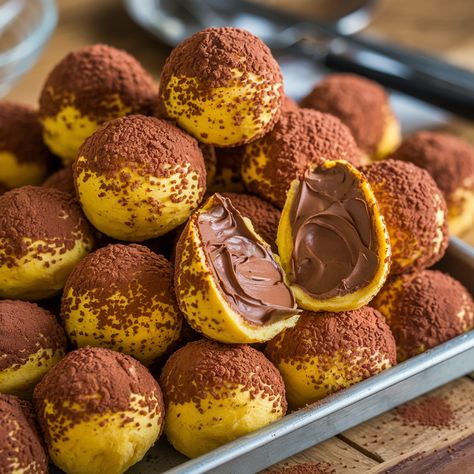 CHOCOLATE CREAM PUFFS: Create Bakery-Quality Desserts at Home Bigne Recipe, Chocolate Cream Puffs, Desserts At Home, Homemade Cream Puffs, Italian Desserts Easy, Chocolate Cream Puff, Luxurious Chocolate, Cream Puff Recipe, Italian Chocolate