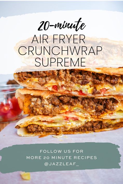 Revolutionize your Taco Tuesday tradition with our Air Fryer version of the beloved Crunchwrap Supreme from Taco Bell! Dive into the world of DIY deliciousness as we guide you through creating a crispy masterpiece at home. Discover the secrets behind maintaining the authentic taste while making conscious choices with organic, pasture-raised ingredients. This recipe combines the best of both worlds – the crunch you love and a healthier twist. Taco Bell Recipe, Taco Bell Crunchwrap Supreme, Taco Bell Crunchwrap, Homemade Crunchwrap, Copycat Taco Bell, Taco Bell Recipes, Fried Recipes, Crunchwrap Supreme, Crunch Wrap