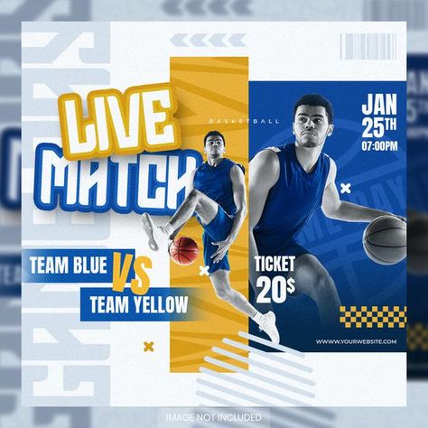 Basketball Event Poster, Premium Psd Freepik, Basketball Social Media Design, Basketball Design Ideas, Poster Basket, Basketball Social Media, Basketball Flyer, Sports Apparel Design, Sports Social Media