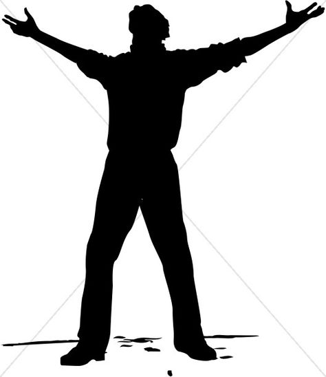 Man with Arms Open to Heaven Open Arms Drawing, Open Arms Pose Reference, Ghost Project, Arm Drawing, Aha Moment, Shadow Drawing, Hands In The Air, Art Body, Open Hands