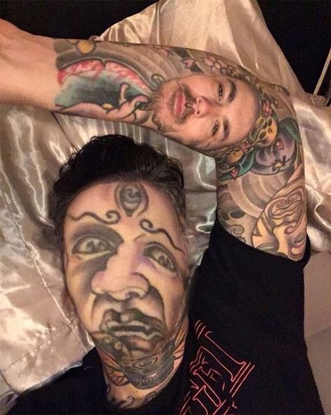 Face Swap App, Tattooed Men, Belly Tattoo, Scary Tattoos, Bad Tattoos, Face Swaps, Face Tattoos, Tattoo Cover-up, Funny Tattoos