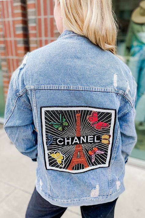 Custom Denim, Denim Jackets, Boyfriend Fit, Biker Shorts, Layering Pieces, Individual Style, Eiffel Tower, Denim Jacket, Layering