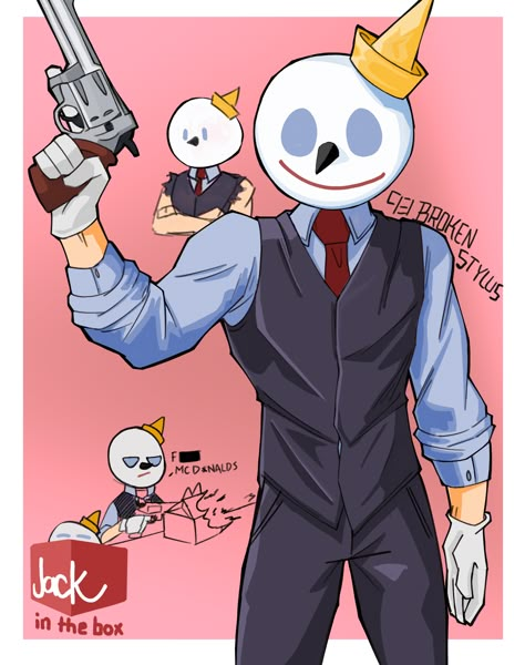 Jack In The Box Mascot Edit, Jack Box Fanart, Jack In The Box Mascot Fanart, Jack In The Box Fanart, Jack In The Box Mascot, Bendy Fanart, Baldi's Basics Fanart, Abc Art, Goofy Drawing