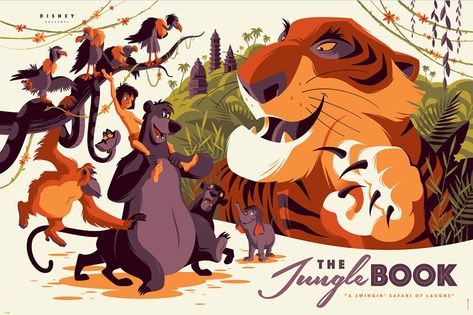 The Jungle Book alternative movie poster by Tom Whalen Movie Synopsis: "The man-cub Mowgli flees the jungle after a threat from the tiger Shere Khan. Guided by Bagheera the panther and the bear Baloo, Mowgli embarks on a journey of self-discovery, though he also meets creatures who don't have his best interests at heart."  More Tom Whalen AMPs: Tom Whalen  Artists Link: Tom Whalen, Jungle Book Disney, Disney Movie Posters, Images Disney, Film Anime, The Jungle Book, Disney Posters, Film Disney, Poster Minimalist