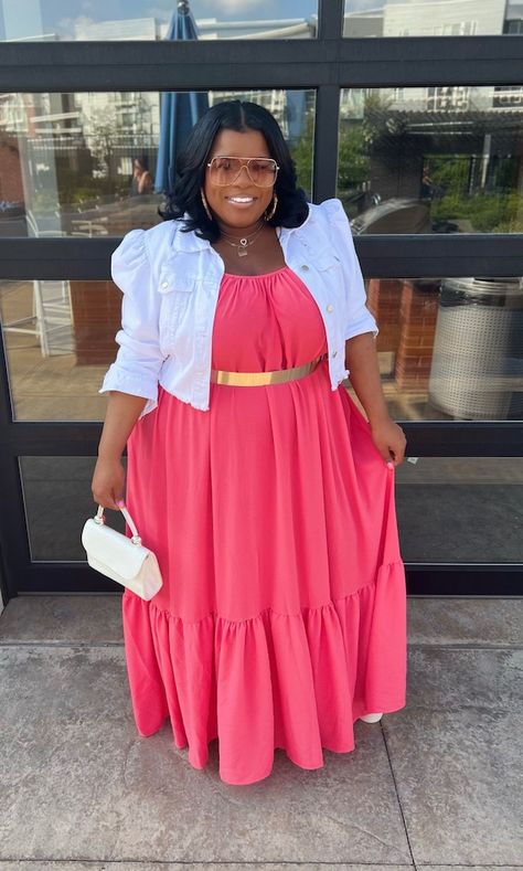 Plus Size Petite Maxi Dress, Spaghetti Strap Maxi Dress Outfit, Plus Size Pink Outfits For Women, Long Skirt Outfits For Summer Plus Size, Spring Plus Size Outfits 2024, Plus Size Modest Outfits, Plus Size Summer Outfits 2023, Plus Size Maxi Dress Summer, Big Belly Outfits Plus Size