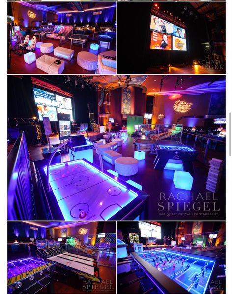 Sports Bars Ideas, Bar Themes Ideas, Sports Bar Games, Game Bar Design, Bar Games Ideas, Bar Theme Ideas, Photo Wall Ideas Party, Sports Bar Ideas, Gaming Party Decorations