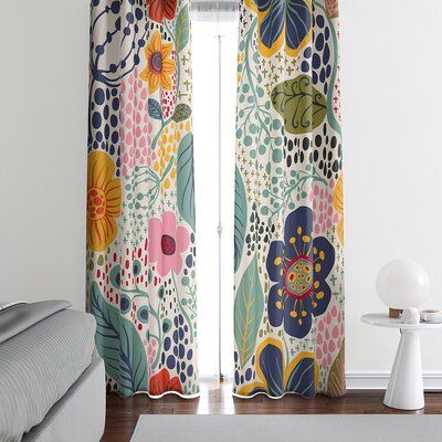 Eclectic Curtains, Bold Curtains, Painted Curtains, Sheer Curtain Panels, Floral Duvet Cover, Floral Duvet, Floral Curtains, Colorful Curtains, Sheer Curtain