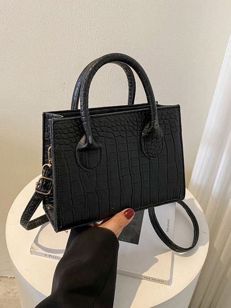 Office Bags For Women Handbags, Small Bags Fashion, Office Bags For Women, Summer Handbags, Beg Tangan, Bags For Teens, Adjustable Bag, Crocodile Print, Mini Purse