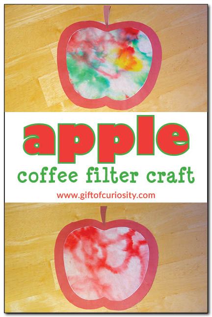 Apple coffee filter craft - use markers and a coffee filter to create these beautiful apple coffee filter crafts through the magic of chromatography #apples #handsonlearning #scienceandartcombined || Gift of Curiosity Preschool Apples, Preschool Apple Theme, Apple Week, Apple Lessons, Apple Crafts, September Crafts, Apple Coffee, Apple Preschool, Apple Unit