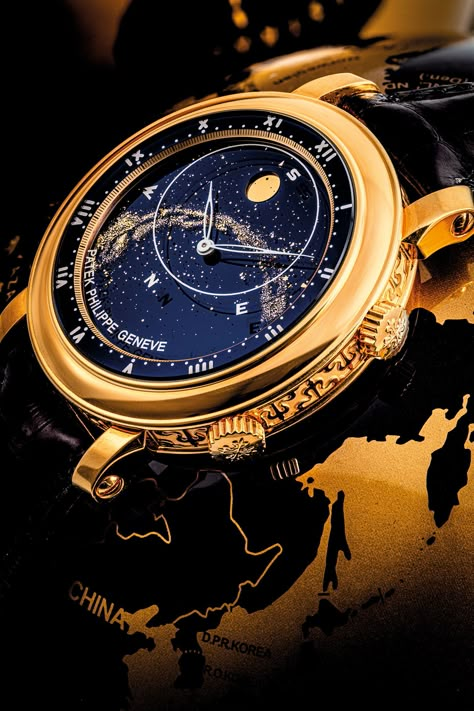 Patek Philippe Geneve, Patek Philippe Celestial, Patek Philippe Gold, Astronomical Watch, Sky Chart, Moon Watch, Timeless Watches, Patek Philippe Watches, Dream Watches