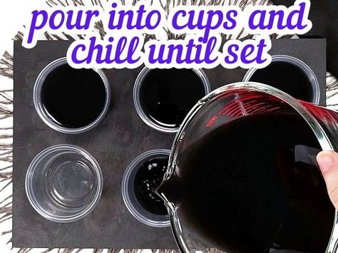 Black Jello Shots are best vodka jello shots to bring that spooky vibe to your Halloween party! A yummy and easy to make boozy treats for adults, or you can make them non-alcoholic for the to kids enjoy too! | jellojoy.com Black Jello Shots, Treats For Adults, Vodka Jello Shots, White Jello, Black Vodka, Best Jello Shots, Jello Shots Vodka, Halloween Jello Shots, Halloween Jello