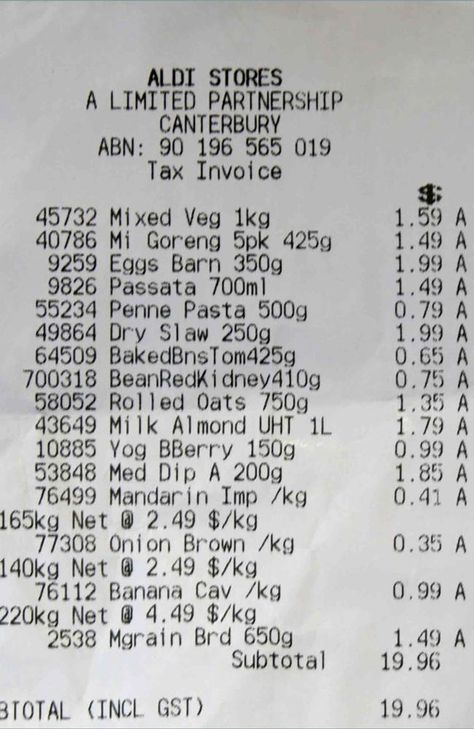 It’s no easy feat to stay within budget when doing your weekly shop – which is why one Aldi customer’s receipt showing they bought groceries for under $20 is nothing short of amazing. However the Aldi customer’s weekly shop has also sparked a surprising debate, with others claiming the grocery haul was “unhealthy” and missing essential items. Food Receipt, Grocery Haul, Buying Groceries, Penne Pasta, Inspo Board, Grocery Shop, Baby Food Recipes, Budgeting