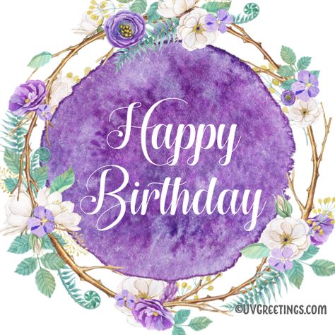 Wallpapers Tablet, Birthday Notes, Purple Happy Birthday, Happy Birthday Floral, Birthday Wishes Flowers, Happy Birthday Text, Happy Birthday Art, Happy Birthday Greetings Friends, Birthday Clips