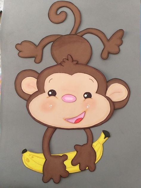 Monkey Crafts For Kids, Paint Monkey, Jungle Theme Classroom, Monkey Drawing, Small Monkey, Monkey Animal, Jungle Decorations, Monkey Monkey, Monkey Crafts