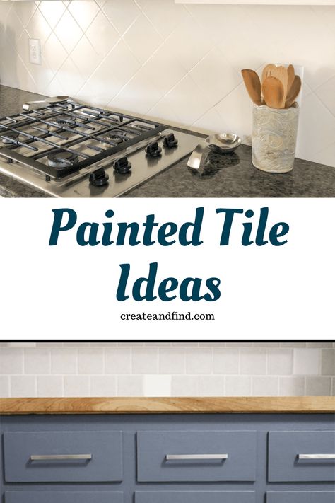 For a budget-friendly update, painting tile is at the top of the list. You don't need major DIY skills to completely transform the look of your tile. Check out the painted tile backsplash ideas for some inspiration for your next tile DIY project. Painted Backsplash Ideas, Painted Tile Backsplash, Painting Tile Backsplash, Painting Over Tiles, Tile Paint Colours, Painting Kitchen Tiles, Tile Backsplash Ideas, Faux Paint Finishes, Glass Tile Backsplash Kitchen