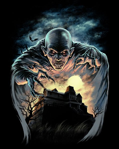 Salem's Lot - Art                                                                                                                                                                                 More Salems Lot, Fright Rags, Horror Movie Icons, Horror Artwork, Horror Monsters, Vampire Art, Horror Posters, Retro Horror, Horror Movie Art