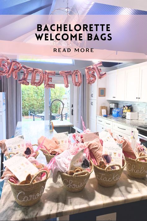 Welcome to the ultimate bachelorette experience! 🎉💕 Get ready to spoil the bride and her squad with these adorable and personalized bachelorette welcome bags. From cute matching tees and survival kits to champagne flutes and custom goodies, these bags are packed with love and excitement. Check out our latest blog post for all the must-haves to make your bachelorette party unforgettable! #BacheloretteWelcomeBags #BrideSquadGoals Bachelorette Party Gifts For Bridesmaids Goodie Bags, Girls Night In Bachelorette Party, Bachelorette Party Gift Bag Ideas, Bachelorette Party Gifts For Guests, Diy Bachelorette Party Favors, Bachelorette Goody Bag Ideas, Bachelorette Welcome Bags, Bridesmaid Goodie Bags, Bachelorette Party Favors Diy