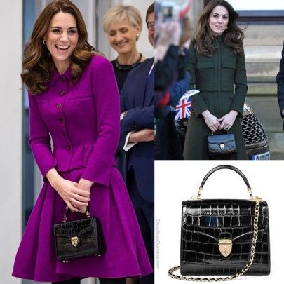 Kate Middleton carrying Aspinal of London Midi Mayfair in Black Croc http://liketk.it/2NbC4 #liketkit @liketoknow.it #LTKsalealert Kate Middleton Bags, Aspinal Of London Bag Outfit, Kate Middleton Handbags, Kate Middleton Clutch, Queen Elizabeth Ii Handbag, Aspinal Of London Bag, Classy Feminine Style, Aspinal Of London Mayfair Bag, Kate Middleton Aspinal Of London