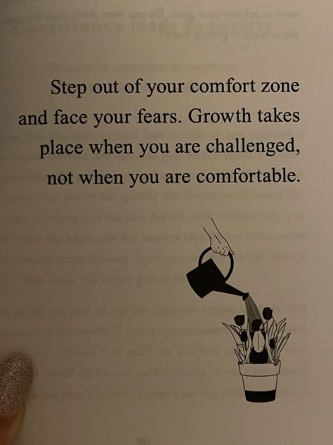 Step out of your comfort zone and face your fears. Growth takes place when you are challenged, not when you are comfortable. 🌷 Tuff Quotes, Comfort Zone Quotes Motivation, Quotes For Lover, Clarity Quotes, Comfort Zone Quotes, Intention Quotes, Motivational Quotes For Work, Health Kit, Out Of Comfort Zone